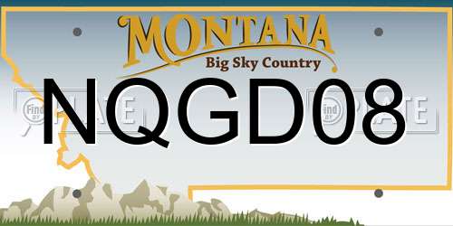 NQGD08 Montana License Plate