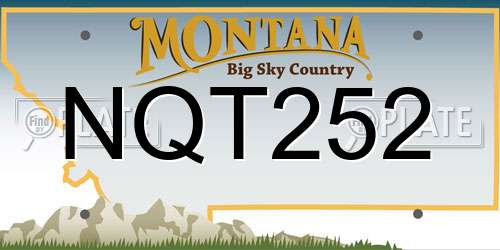 NQT252 Montana License Plate