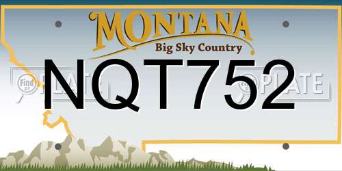 NQT752 Montana License Plate