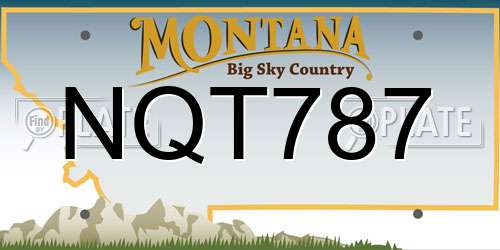 NQT787 Montana License Plate