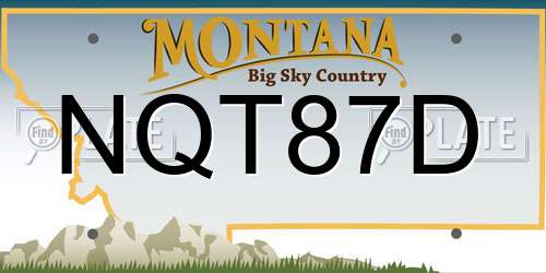 NQT87D Montana License Plate