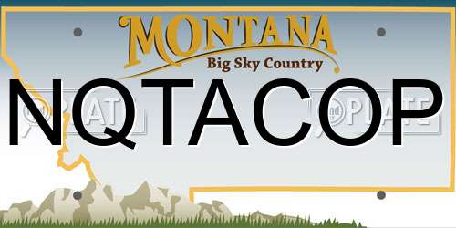 NQTACOP Montana License Plate