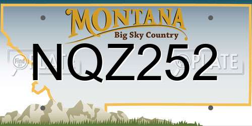 NQZ252 Montana License Plate