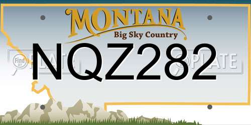 NQZ282 Montana License Plate