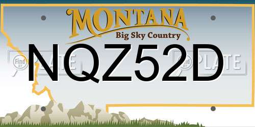 NQZ52D Montana License Plate