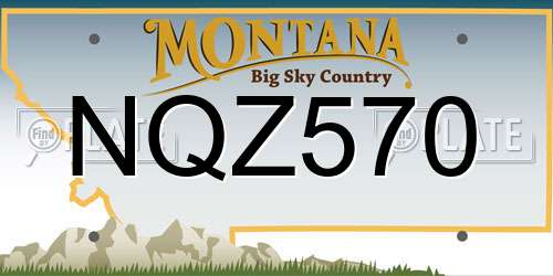NQZ570 Montana License Plate