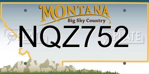 NQZ752 Montana License Plate