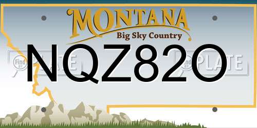 NQZ82O Montana License Plate