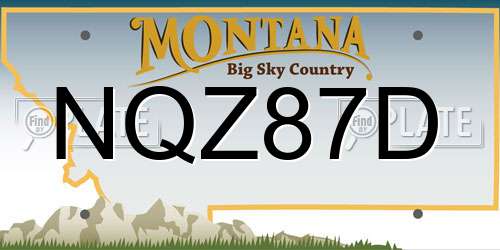 NQZ87D Montana License Plate