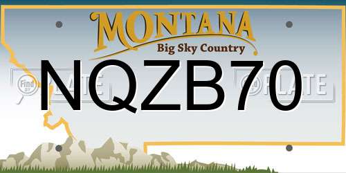 NQZB70 Montana License Plate