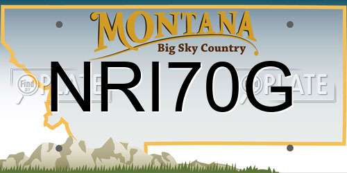 NRI70G Montana License Plate