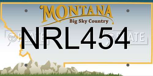 NRL454 Montana License Plate