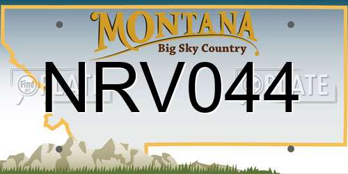 NRV044 Montana License Plate
