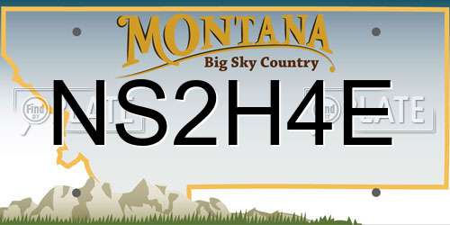 NS2H4E Montana License Plate