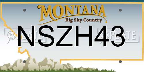 NSZH43 Montana License Plate