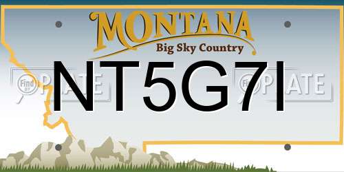 NT5G7I Montana License Plate