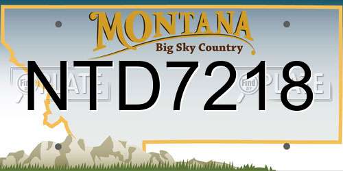 NTD7218 Montana License Plate