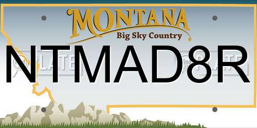 NTMAD8R Montana License Plate