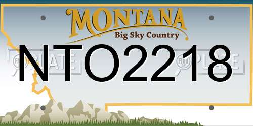 NTO2218 Montana License Plate