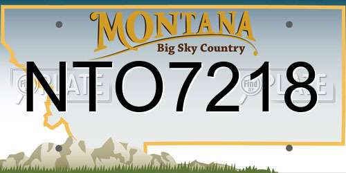 NTO7218 Montana License Plate