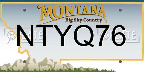 NTYQ76 Montana License Plate