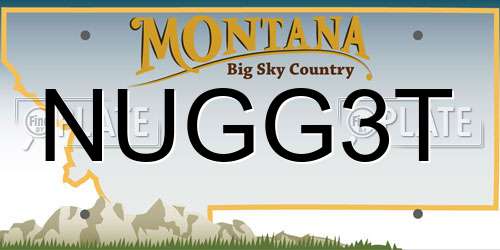 NUGG3T Montana License Plate