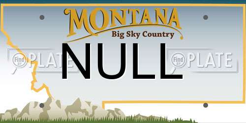 NULL Montana License Plate