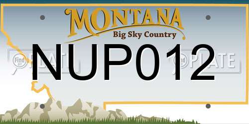 NUP012 Montana License Plate