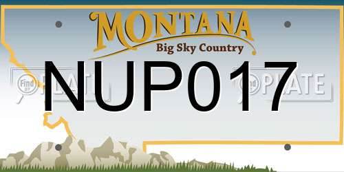 NUP017 Montana License Plate