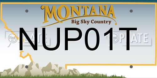 NUP01T Montana License Plate