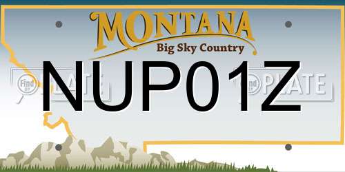 NUP01Z Montana License Plate