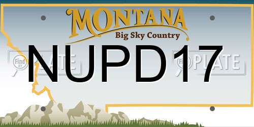 NUPD17 Montana License Plate