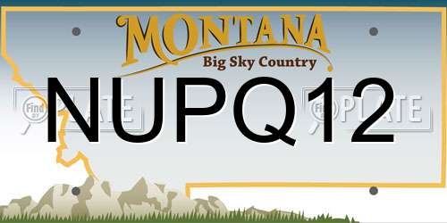NUPQ12 Montana License Plate