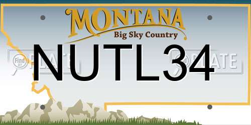 NUTL34 Montana License Plate