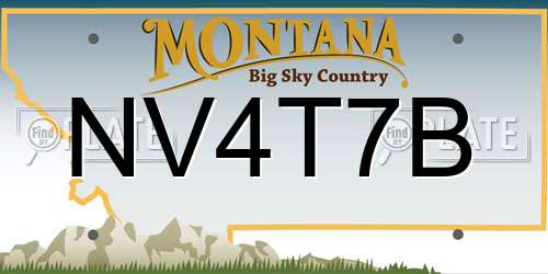NV4T7B Montana License Plate