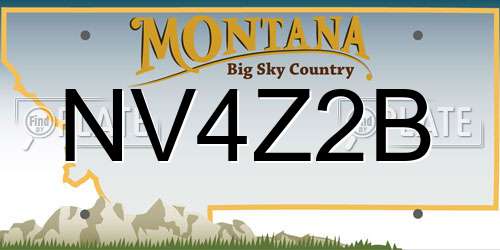 NV4Z2B Montana License Plate