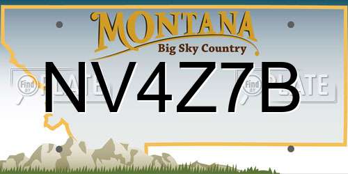 NV4Z7B Montana License Plate