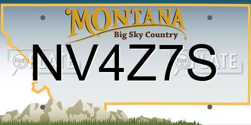 NV4Z7S Montana License Plate