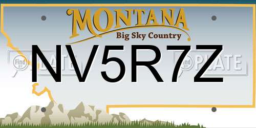 NV5R7Z Montana License Plate