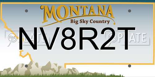 NV8R2T Montana License Plate