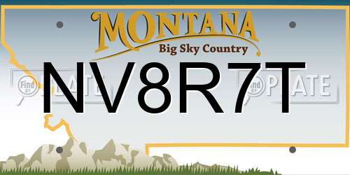 NV8R7T Montana License Plate