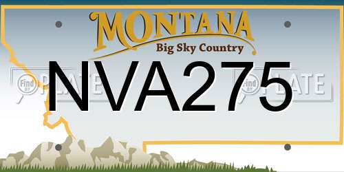 NVA275 Montana License Plate