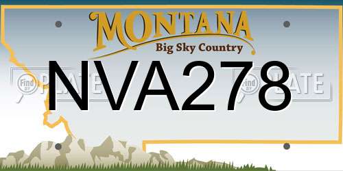 NVA278 Montana License Plate