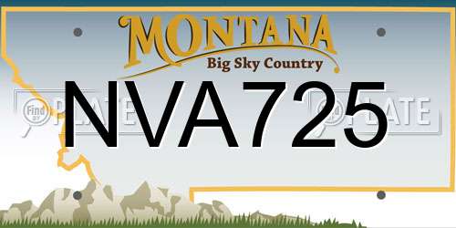 NVA725 Montana License Plate