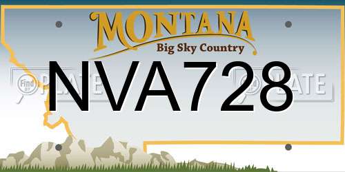 NVA728 Montana License Plate