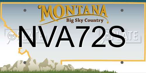 NVA72S Montana License Plate