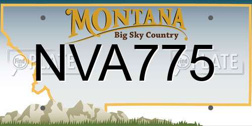 NVA775 Montana License Plate