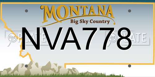 NVA778 Montana License Plate