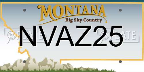 NVAZ25 Montana License Plate