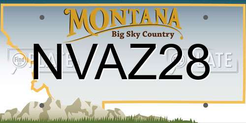 NVAZ28 Montana License Plate